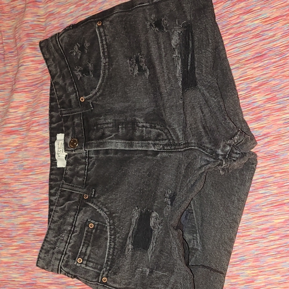 Forever 21 High waisted black distressed shorts